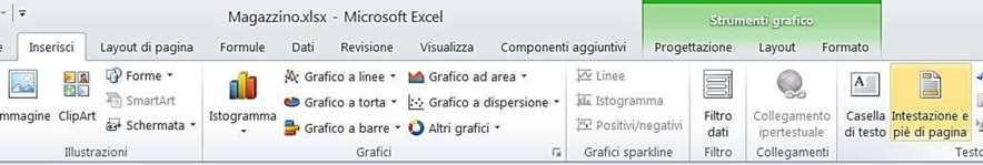 pagina di un foglio di lavoro Clic sul