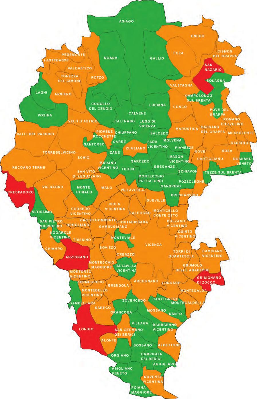 Mappa dei Comuni per fasce di tassazione IUC D7.