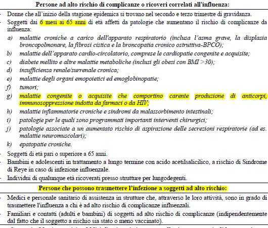 La vaccinazione antinfluenzale nei gruppi a rischio Ricavato da: Repubblica Italiana. G.U. Serie Generale, n. 41 del 18 febbraio 2017.