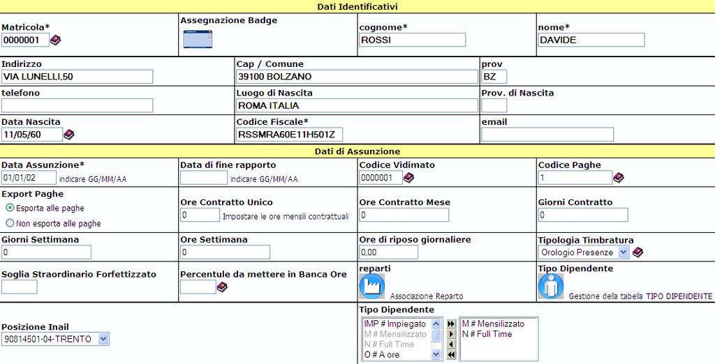 I campi obbligatori sono quelli indicati con l asterisco, ma per una corretta configurazione della procedura si consiglia di compilare anche i campi evidenziati in giallo nella figura.