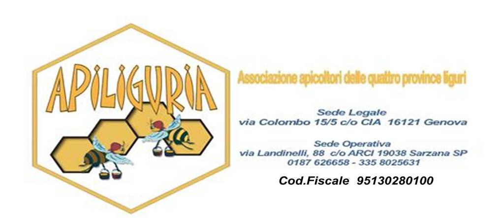 MODULO D ISCRIZIONE CORSO BASE APICOLTORI, 1 MODULO FINALE LIGURE (SV), Gennaio, Aprile 2019 Il/La sottoscritto/a Residente in Via/Pza/Corso Città Provincia Tel e-mail Tessera APILIGURIA 2019 N (a