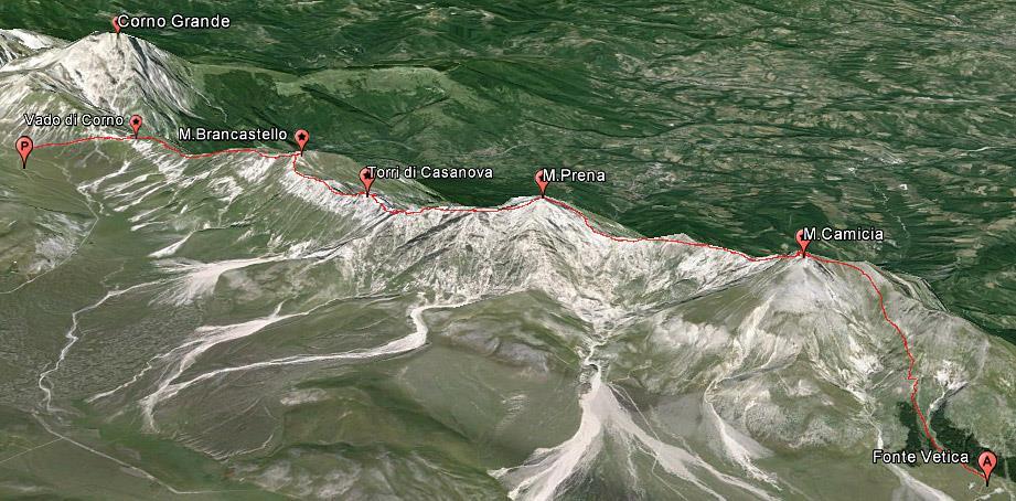 Coordinate GPS del punto di raduno Inizio sentiero Strada per l