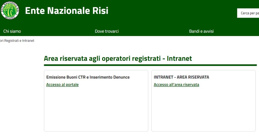 ENTE NAZIONALE RISI - MILANO Portale Emissione Dichiarazioni Esportazione Per accedere al portale digitare www.enterisi.it nel vostro browser (es.