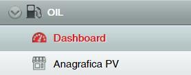 OIL Dalla barra laterale, sotto la voce Oil sono presenti le sezioni Dashboard e Anagrafica PV. Dashboard La dashboard è la pagina iniziale di Data Manager.