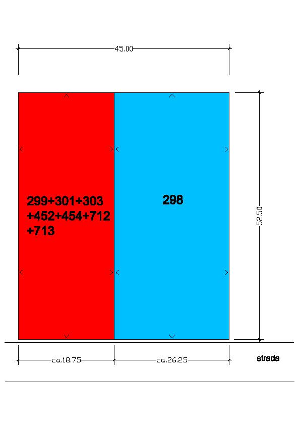 Allegato Scheda 2 (Art. 10 NAPP ) Ripartizione delle quantità edificatorie per le particelle assegnate al comparto 8 Area comparto edificabile m 45 x m 52.50 = m 2 2'362.