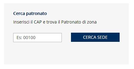 5. Cerca patronato La funzionalità permette la ricerca dell'ufficio zonale di