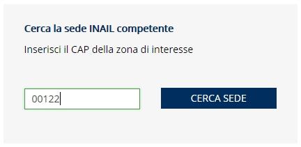 3. Cerca sede Inail competente La funzionalità permette la