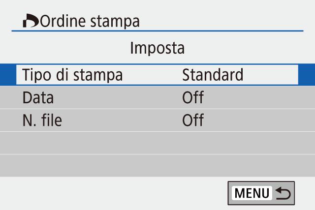 Configurazione delle impostazioni di stampa 1 Accedere alla schermata di stampa. Attenersi ai passi 1 6 nella procedura "Stampa facile" (= 44) per accedere alla schermata sulla sinistra.