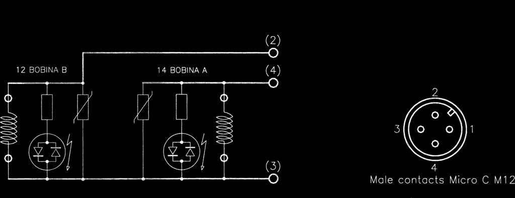 Potenza nominale 2,5 W. Bobine Serie DD-052** (senza faston di terra). ED 100%. Indicatore LED.