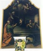 Fig. 6 Nel presbiterio domina una tela dipinta ad olio (fig. 6) raffigurante la Presentazione di Maria al tempio del XVII secolo.