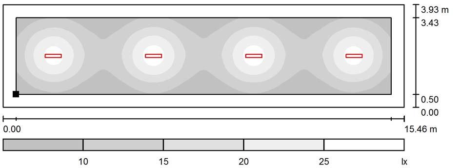 Corridoio tipo - 1 / Superficie utile / Livelli di grigio (E) Posizione della superficie nel locale: Superficie utile con 0.