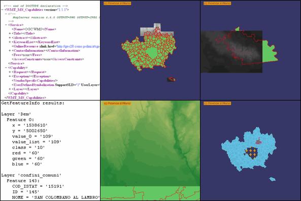 disponibili sul servizio, scelta della risoluzione della cartografia, le impostazioni relative alla scala di visualizzazione e le informazioni relative al sistema di riferimento.