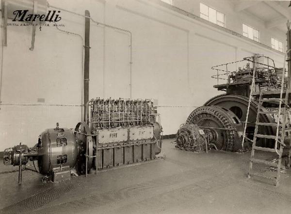 Centrale elettrica delle Ferriere Nasturzio di Genova - Sala macchine Ufficio Fotografico Ercole Marelli (attr.) Link risorsa: http://www.