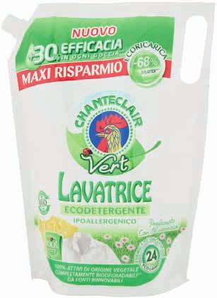 Nei negozi DETERSIVO PER LAVASTOVIGLIE FAIRY PLATINUM lemon o regular, 24 caps, 358 g 6,56 5,76 16,09 al kg ECODETERGENTE BIO LIQUIDO PER LAVATRICE CHANTECLAIR oli essenziali, ecoricarica, 24