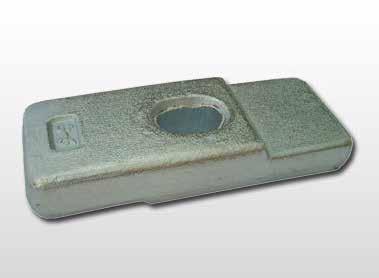 Ganascia zincata per spessori di finissaggio da 4 a 6 mm Galvanized jaws for fixing thickness from 4 to 6 mm 70 055168 Ganascia zincata per