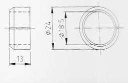 load bar Tampone di ricambio per cod. 70 055-175 Spare buffer for cod.