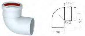 CURVA 90 M/F Ø 80 PROLUNGA M/F Ø 80, SP 10/10 10004 10 CODICE