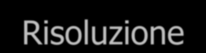 Risoluzione La RISOLUZIONE è la minima variazione nell