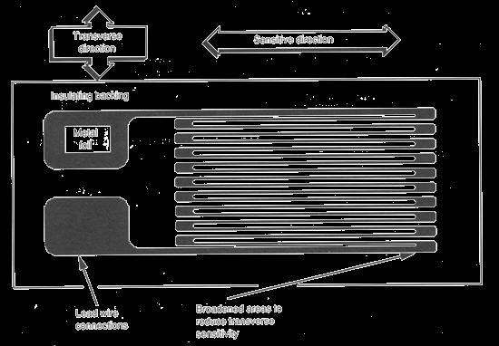 Strain gauge La forma del sensore serve a renderlo più sensibile in una