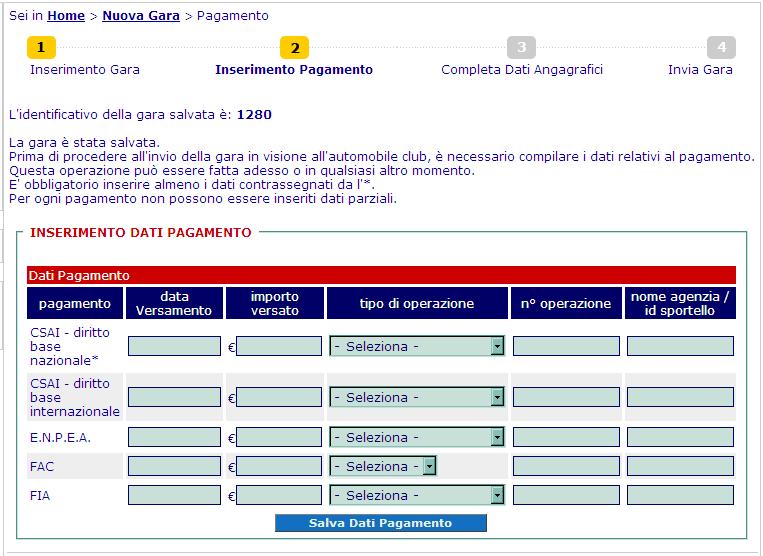 Si ricorda, inoltre, che per l invio della gara è necessario aver inserito nella propria posizione anagrafica anche le informazioni relative al numero di telefono e al numero di fax nonché le