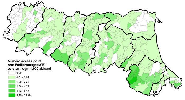 000 abitanti Obiettivo ADER sul wi-fi pubblico: stato di attuazione L OBIETTIVO E GIA STATO RAGGIUNTO IN 46 COMUNI