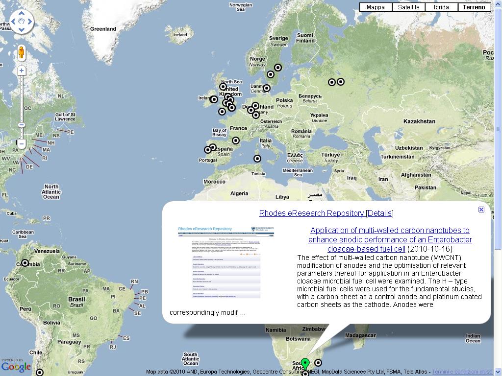 Mappa ROAR per un viaggio virtuale attorno al mondo OA In occasione