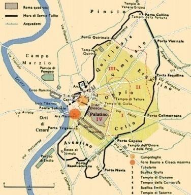 L evento che maggiormente incide sullo sviluppo urbano della città è l assedio e il saccheggio che le tribù galliche infliggono nel 390 a. C.