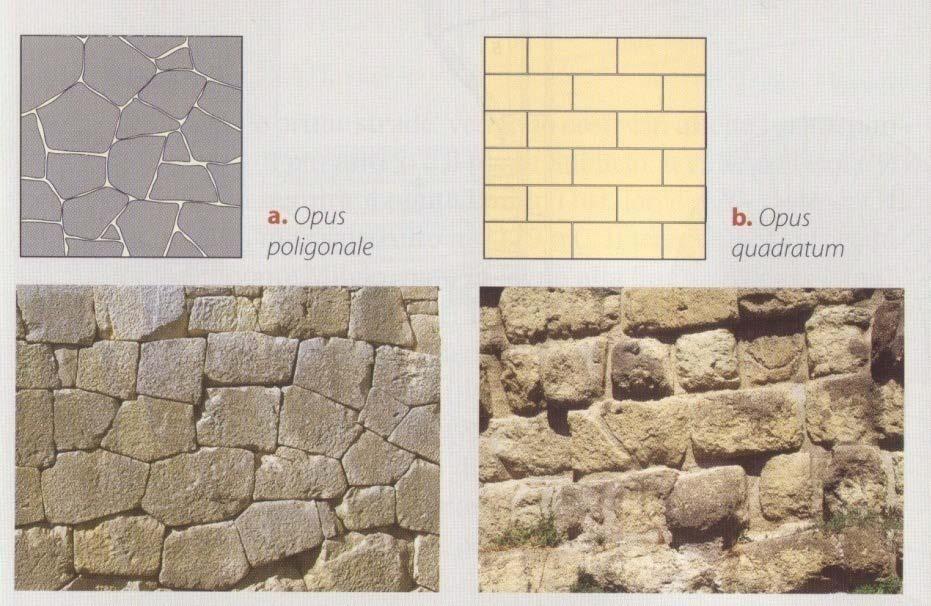 Opus quadratum: muro formato da grossi blocchi squadrati a parallelepipedo impilati