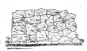 Opus reticolatum: muro composto da pietre piramidali di tufo inserite di punta