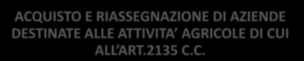 C. REQUISITI DI AMMISSIBILITA giovani (under 41) non ancora insediati come imprenditori agricoli