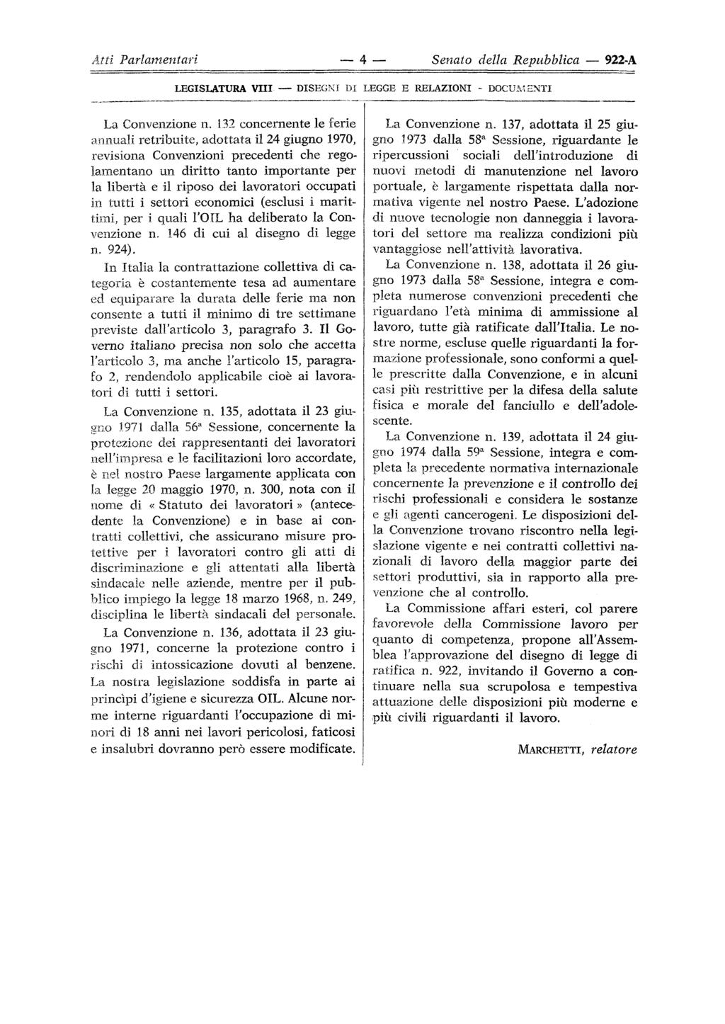 Atti Parlamentari 4 Senato della Repubblica 922-A La Convenzione n.