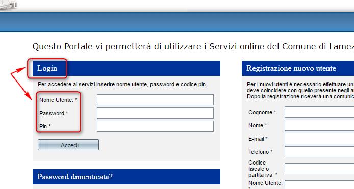 Login Per poter accedere all area riservata del portale SUE online è necessario disporre delle seguenti credenziali di accreditamento: Nome Utente Password PIN Queste andranno inserite negli spazi,