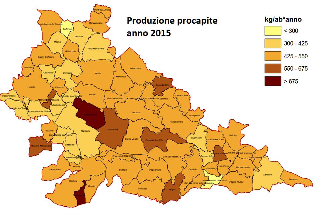 La Produzione rifiuti in provincia di Mantova Solferino R.D.