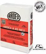 LIVELLANTI PER PAVIMENTI 79 ARDEX A 45 NUOVO Riempitivo stabile fine A base cementizia, con effetto ARDURAPID. Per il livellamento e ripristino di gradini e pianerottoli.