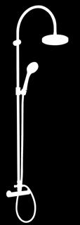 Brass shower head Ø 20 cm, thickness Shower column with Ø 19 cm. Rondò 2,4 cm, with brass arm 30 cm.