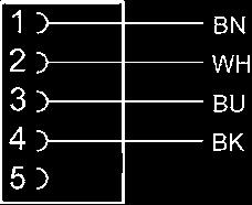 Serie PE5 Accessori Cavo di collegamento, Serie CN2 Boccola, M2x, a 5 poli, Con codifica A, a gomito stagnato senza bussola terminale del conduttore, 4 poli per CANopen, DeviceNet Temperatura