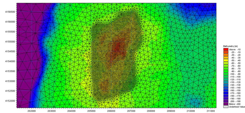 Il cerchio rosso indica il punto di estrazione dei dati dal modello Met-Office.