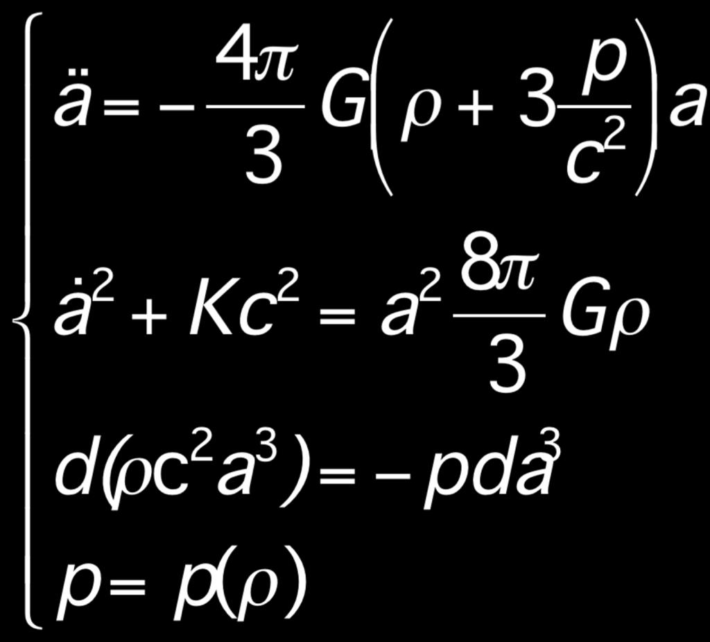 Equazioni di Friedmann e soluzione statica Dalla I eq.