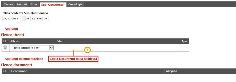 Figura 31: Copia Documenti dalla Richiesta Un messaggio di informazione a video confermerà