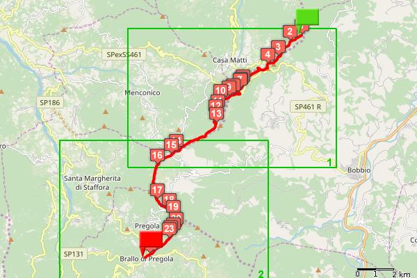 Rif. km parziali km totali Descrizione 0.3 8.9 al Passo Scaparina proseguiamo sulla SP 89 in direzione del Passo del Brallo 0.8 9.6 proseguiamo sulla SP 89 per il Passo del Brallo 1.4 11.