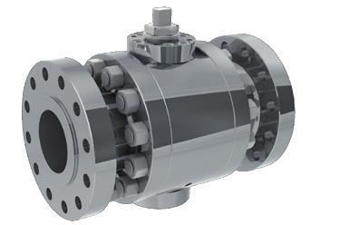 Valvole trunnion Trunnion valve ESECUZIONE STANDARD Corpo in due o tre pezzi Passaggio totale Seggi di tenuta resilienti Scarico automatico della sovrappressione nel corpo Double Block & Bleed Classi