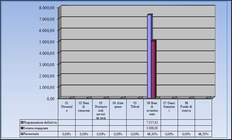 AGGREGATO A04: SPESE D INVESTIMENTO La previsione iniziale di 6.317,42 è stata oggetto di modifiche con delibere del Consiglio d Istituto e con decreti del Dirigente Scolastico per complessivi 1.