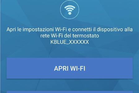 connettersi alla rete direct generata dal cronotermostato con nome Kblue_XXXXXX (per attivarla si