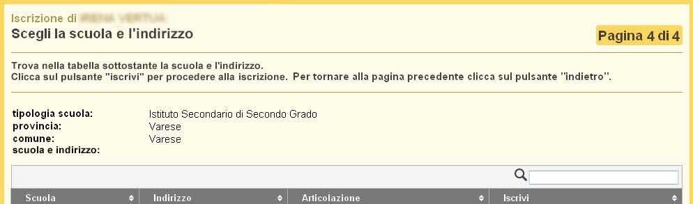 Iscrizione studente - Fase 4 di 4 Per completare il procedimento clicca sul pulsante ISCRIVI