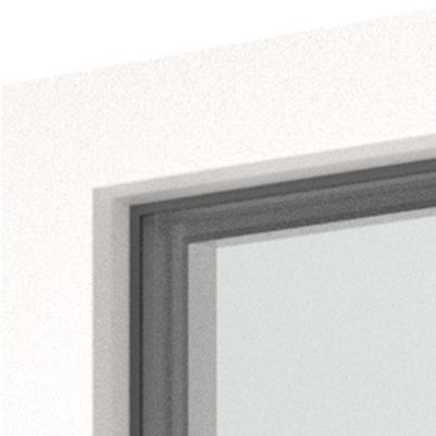 Design a tutto vetro. Nell immagine: esecuzione ad un anta, all esterno e all interno PVC bianco satinato 45 perfette. I plus di questa finestra Finstral.