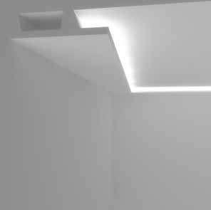 superficie cornice squadrata larga per luce diffusa led da parete wide squared cornice for soft led