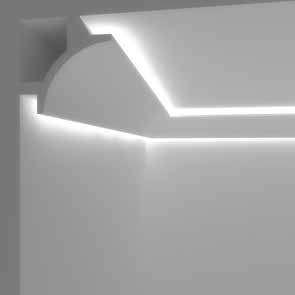 superficie cornice con doppio taglio di luce angolare corner double cove lighting moulding NSL706 2000mm