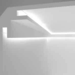 da incasso veletta angolare con luce bidirezionale tra soffitto e parete cove moulding with