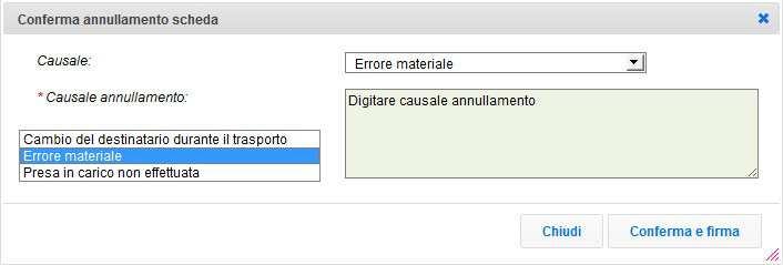 causale nell apposito campo e premere il tasto