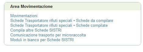 COMPILAZIONE CONTO TERZI Selezionare il collegamento Compila altre Scheda SISTRI ; Premere il tasto Nuova scheda per in corrispondenza